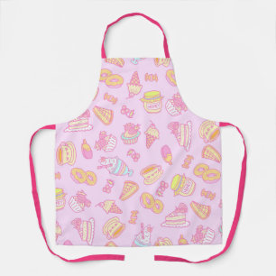 Delantal Panadería dulce y bebidas rosadas