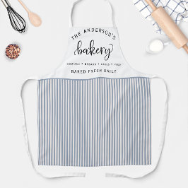 Delantal Panadería, horneado de rayas blancas y azules del