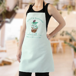 Delantal Panadería Pastel de pastel de chocolate Mint Green