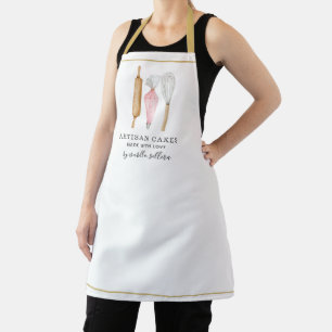 Delantal Panadería Pastry Chef Watercolour Baking Tools