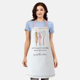 Delantal Panadería Pastry Chef Watercolour Baking Tools