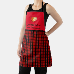 Delantal Panadería profesional moderna de color rojo negro