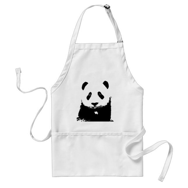 Delantal Panda blanco y negro (Frente)