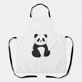 Delantal Panda blanco y negro Kawaii