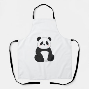 Delantal Panda blanco y negro Kawaii