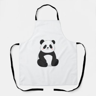 Delantal Panda blanco y negro Kawaii