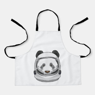 Delantal Panda como astronauta con casco