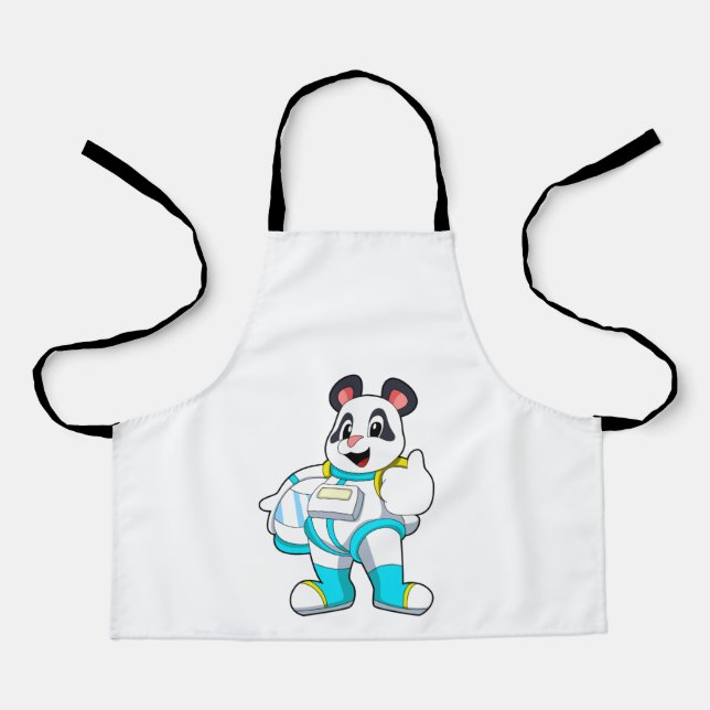 Delantal Panda como astronauta con traje (Anverso)