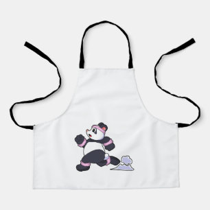 Delantal Panda como corredor en carrera