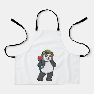 Delantal Panda como excursionista con mochila