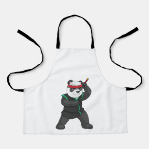 Delantal Panda como Ninja en disfraz