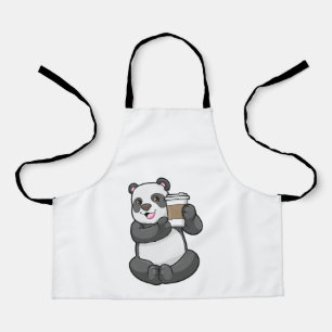Delantal Panda con el café a ir