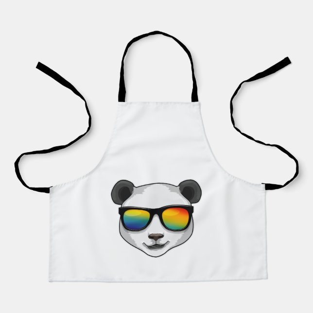 Delantal Panda con gafas de sol (Anverso)