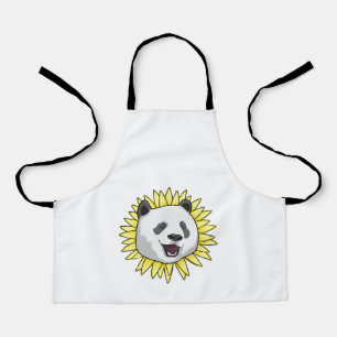 Delantal Panda con girasol