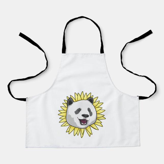 Delantal Panda con girasol (Anverso)