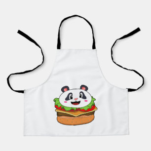 Delantal Panda con hamburguesa