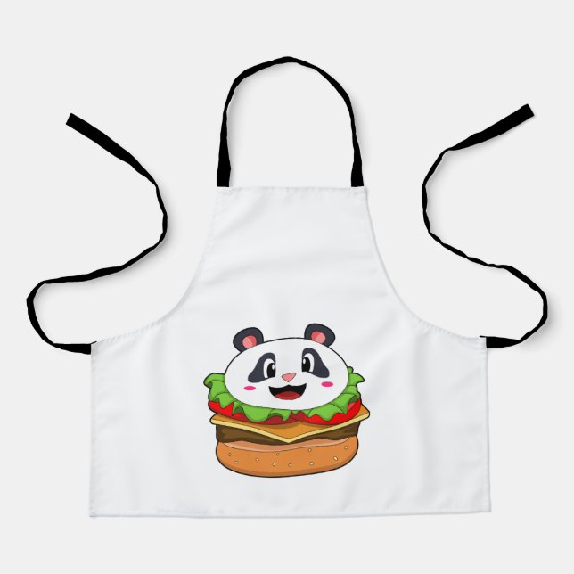Delantal Panda con hamburguesa (Anverso)