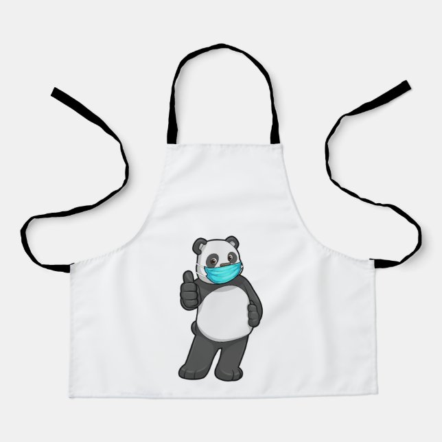 Delantal Panda con máscara facial (Anverso)