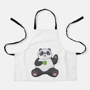 Delantal Panda con tazón de café