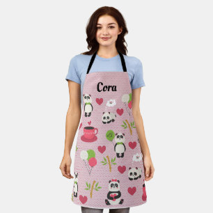 Delantal Panda Design Apron con corazones