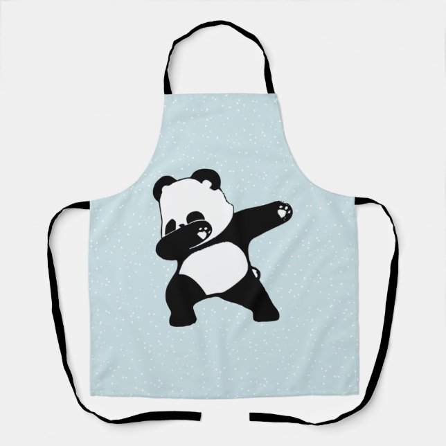 Delantal Panda haciendo dab, Panda divertido baile dab (Anverso)