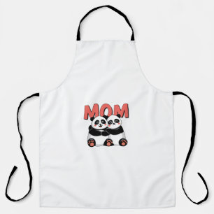 Delantal "Panda lindo abrazando a 'MOM' - Apron del Día de 