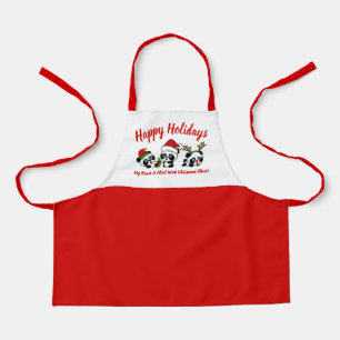 Delantal Pandas Navidades personalizados