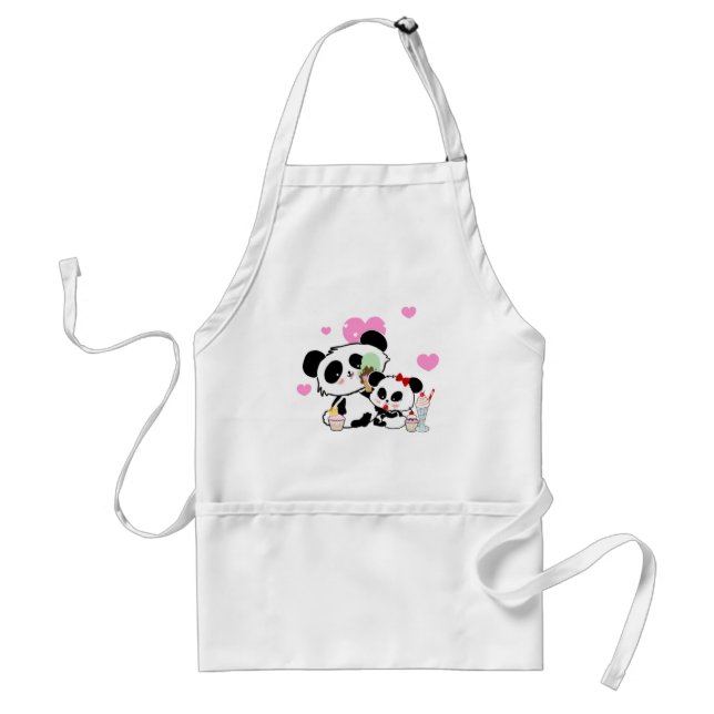 Delantal pandas "panda bears" "panda bear baby" "kawaii pan (Frente)