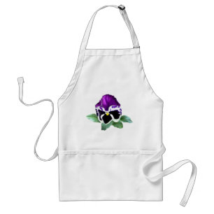 Delantal Pansia morada y blanca