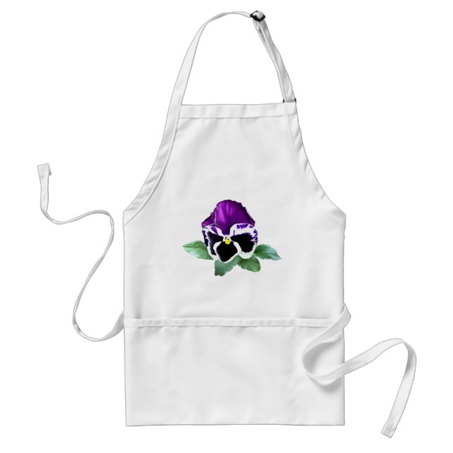 Delantal Pansia morada y blanca (Frente)