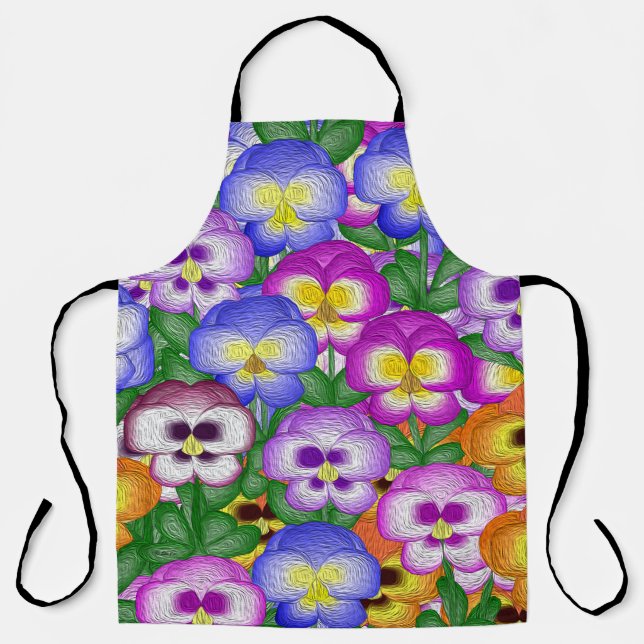 Delantal Pansies Allover Print Apron (Anverso)