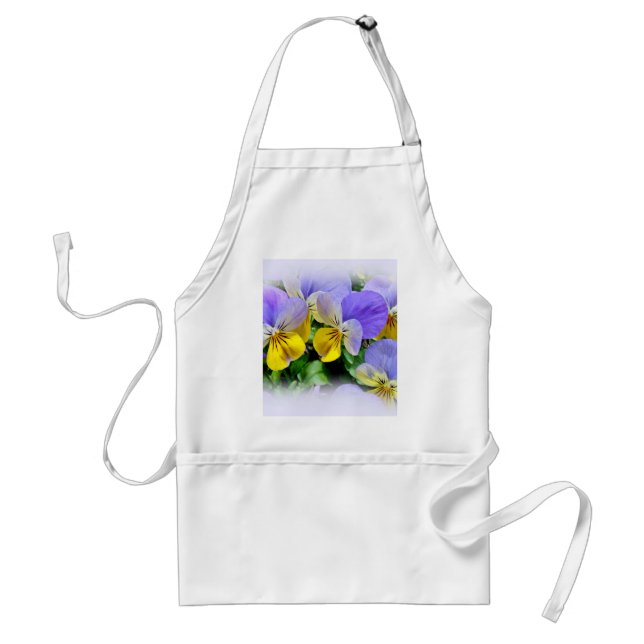 Delantal Pansies - Amarillo morado (Frente)