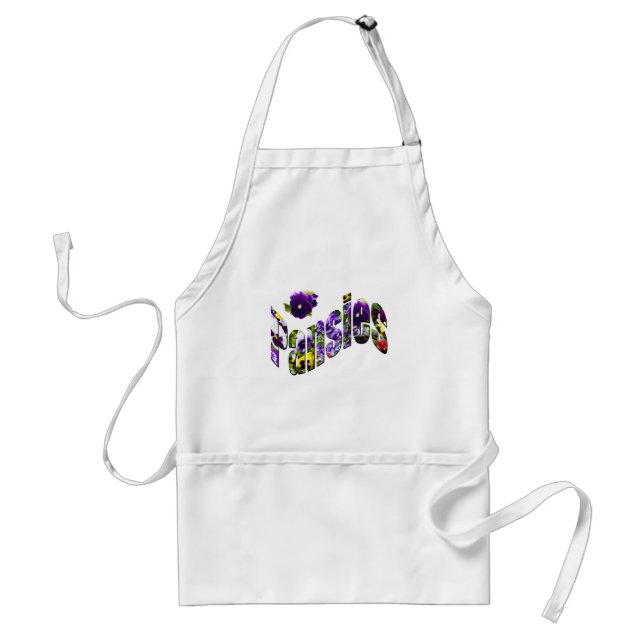 Delantal Pansies Con Pansies, (Frente)