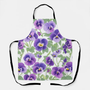 Delantal Pansies púrpuras gráficas Pastel