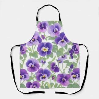 Delantal Pansies púrpuras gráficas Pastel