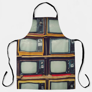 Delantal Pantalla en blanco de la vieja retro de televisión