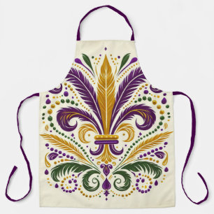 Delantal Pañuelos de lis amarillo, violeta verde