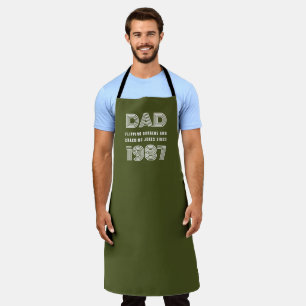 Delantal Papá Año Personalizado Grill Master BBQ Ejército V