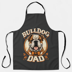 Delantal papá bulldog – lindo bulldog vintage día del padre