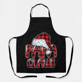 Delantal Papa Claus Santa Hat Red Buffalo Plaid Christmas