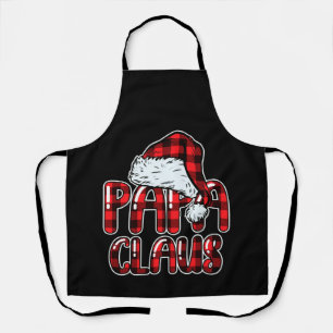 Delantal Papa Claus Santa Hat Red Buffalo Plaid Christmas