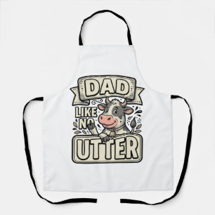 Delantal Papá como ninguna otra divertida vaca diseño vecto