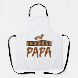 Delantal Papa Dachshund Grabado Vintage Diseño Papá Perro_1