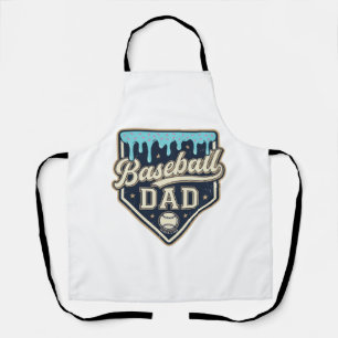 Delantal Papá de béisbol placa de home goteante diseño vect