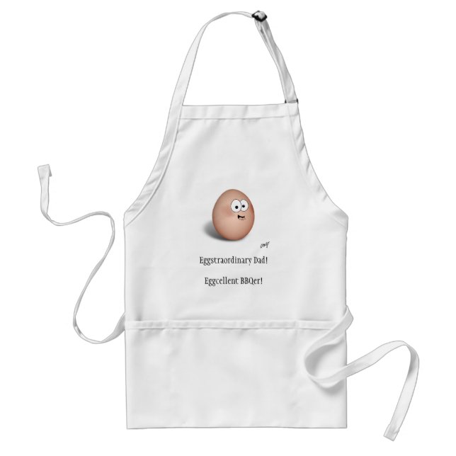 Delantal ¡Papá de Eggstraordinary! ¡Eggcellent BBQer! (Frente)