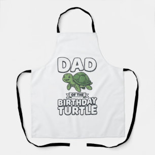 Delantal Papá de la tortuga de cumpleaños Diseño divertido