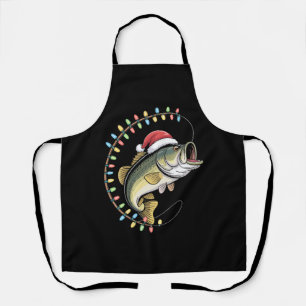 Delantal Papá de Navidad Bajo Pez Divertido Pescar Pescador