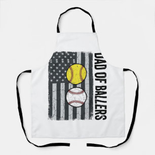 Delantal Papá de Softbol Béisbol Patriótico