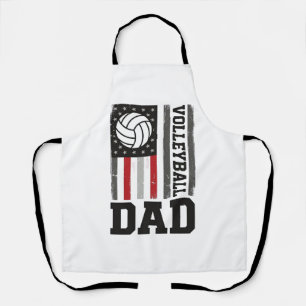 Delantal Papá de voleibol bandera americana grabado vintage