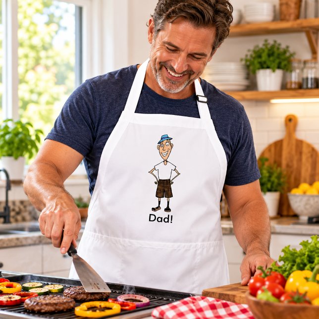 Delantal Papá Dibujo (Cartoon Dad Adult Apron)